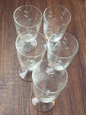 Buy Elegant Glass 6 3/4 ” Pedastal Iced Tea Water Glasses Set Of 5 • 28.89£