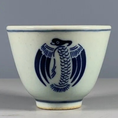 Buy Republic Of China Antique Blue And White Porcelain Longevity Pattern Teacup Cup • 18.97£