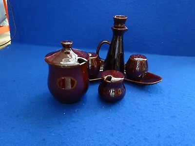 Buy Brown Hand Crafted Fine Stonware Denby 6 Piece Conderment Set  • 10.50£