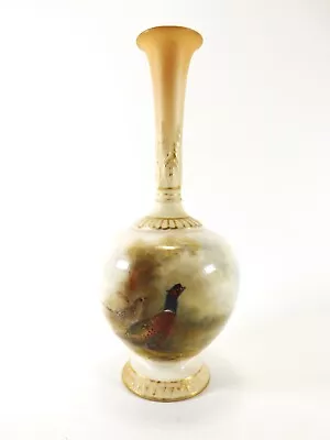 Buy Royal Worcester Vase Dated 1918 / Signed J Stinton / Pair Of Phesants Ref 946 • 45£