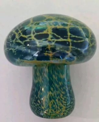 Buy Mdina Glass Mushroom Paperweight. Blue Green. Used. SIGNED. Excellent Condition • 14.99£