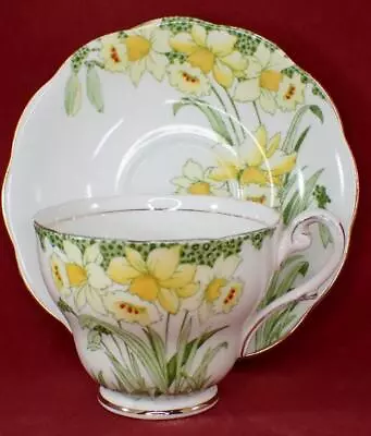 Buy 1950's Royal Standard Daffodils Cup & Saucer Vintage Retro Chintz 🍀🍀🍀🍀 • 14.99£