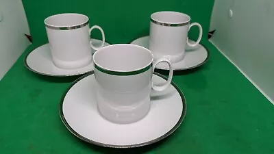 Buy 3 X Thomas Germany Medallion Thick Platinum Band Coffee Cans /Cups And Saucers • 16£