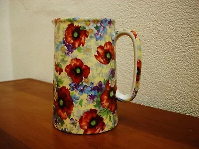 Buy Abbey Ceramics Staffordshire One Pint Poppy / Poppies Chintz Jug • 9.95£