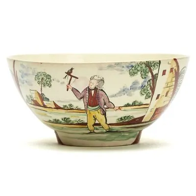 Buy Unusual Antique Enamel Painted Creamware Bowl 18th C. • 485£