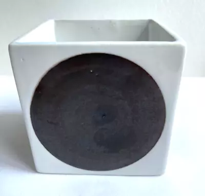 Buy Beautiful Black White Spot Vintage Troika  Pottery Cornwall Cube Vase • 165£