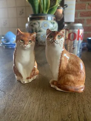 Buy Pair Of Babbacome Ginger Cats Figurine Vintage Devon Studio Pottery 10cm Tall • 14.95£