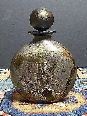 Buy Vintage Isle Of Wight England Hand Made Gold-Tone Favrile Perfume Bottle • 95.09£