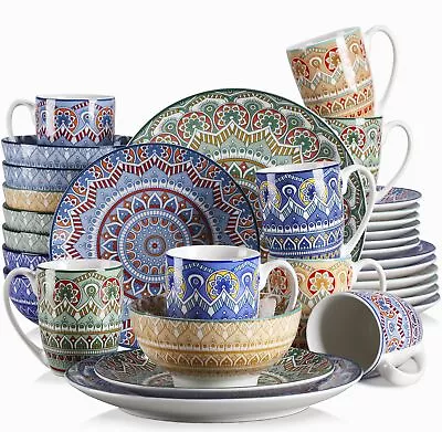 Buy Vancasso MANDALA Dinner Set Porcelain Tableware Dining Dishes Plate Bowl Set • 22.99£