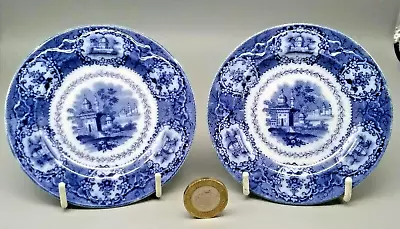 Buy Antique English Pottery Blue & White Transfer Miniature Plates - Childs Set - 4  • 7.99£