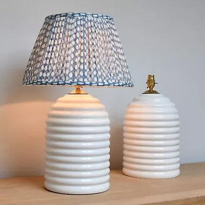 Buy A Pair Of Casa Pupo Style Beehive Glazed Pottery Ceramic Brass Side Table Lamps • 795£