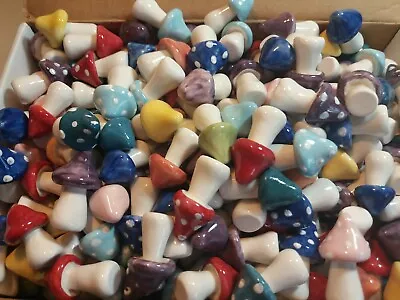 Buy Five Ceramic Mini Toadstools, In Lots Of Diffetent Colours. • 7.99£