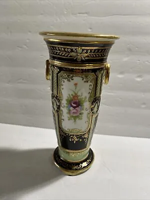 Buy Antique Noritake Japan 1908 Textured Hand Painting Floral Vase 9.5” Tall • 154.11£