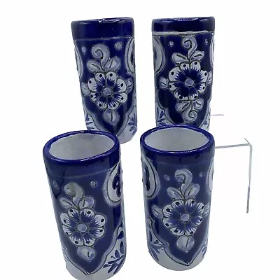 Buy Mexico Tumbler Glasses 5.5” Redware Set 4 Signed Hand Painted Handmade Pottery • 33.69£