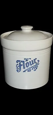 Buy Pfaltzgraff Flour Canister Yorktowne Blue Stoneware Crock With Lid 3.5 QT EUC • 24.58£