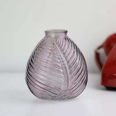 Buy Small Vintage Vase | Textured Leaf Design | Bud Vase | Stem Vase | Wedding • 6£
