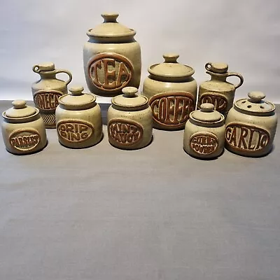 Buy Tremar Pottery Bundle Of 9  Pots Tea Coffee  Garlic Storage Jars And More • 40£