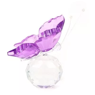Buy Collection Crystal Butterfly Figurine Glass Craft Crystal Ball Glass Miniature • 5£
