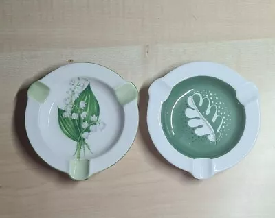 Buy Shelley Fine Bone China Ashtrays X2 In Lily Of The Valley & Oak Leaf Patterns • 8£