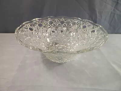 Buy Vintage Clear Glass Daisy & Button Flared Bowl 10  Wide • 9.06£