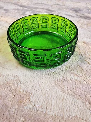 Buy Riihimäen Green Lasi Oy 'Taalari' Glass Bowl Tamara Aladin Scandinavian • 43£