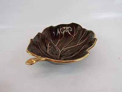 Buy Carlton Ware Red Leaf Gold Colour Trinket Key Candy Bowl Dish Made In England • 15£