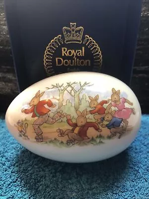 Buy Vintage Royal Doulton Bunnykins Bone China Egg Trinket Box (boxed) • 33£