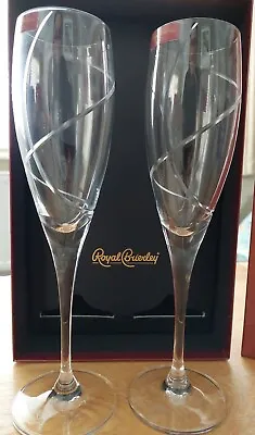 Buy Royal Brierly  'Twist' Champagne Flutes Pair • 11£