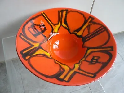 Buy Poole Pottery Delphis Bowl Footed Shape 77 Orange • 25£