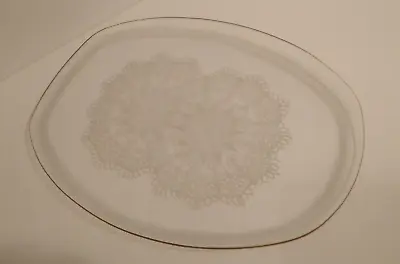 Buy Vintage Chance Glass Serving Platter White Lace Effect  33.5 Cm Long • 4.99£