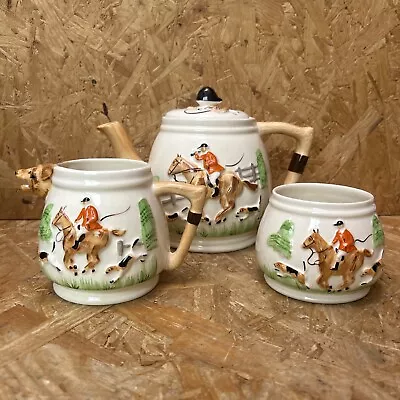 Buy Vintage Keele Street Pottery Fox Hunting Tea Set Teapot, Milk Jug, Sugar Bowl • 29.99£