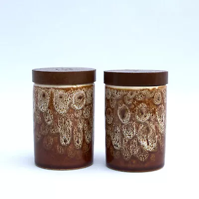 Buy Vintage 1970s Fosters Pottery Cornwall Honeycomb Salt & Pepper Shakers Wood Lids • 8£