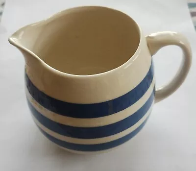 Buy Vintage Blue And White Ribbed Custard / Cream Jug. Made In England  • 3£