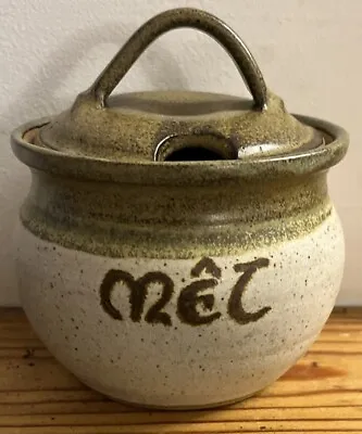 Buy Tregaron Welsh Studio Pottery Stoneware Honey Mêl Pot Jar With Lid • 9.50£