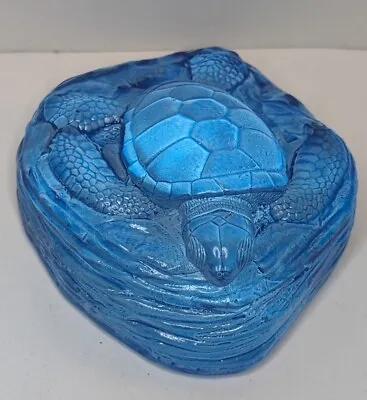 Buy Robin Lehman Blue Turtle Cast Glass Art Paperweight Collectible Ocean • 28.46£