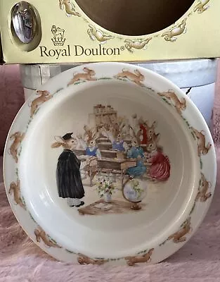 Buy Fab VINTAGE 1988 Royal Doulton BUNNYKINS~Baby Plate & Spoon~SCHOOL Design BOXED • 18£
