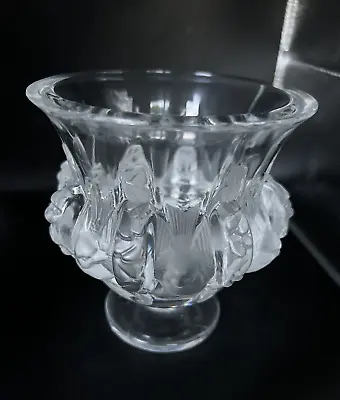 Buy Lalique Crystal DAMPIERRE Vase Birds And Floral Vines Older Signature 5  • 241.18£