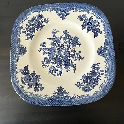 Buy Johnson Brothers ASIATIC PHEASANT Blue & White Square Dinner Plate 10.5  • 18.97£