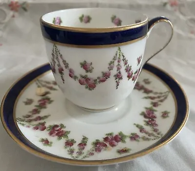 Buy Antique George Jones & Son Demitasse Cup & Saucer Made For Davis Collamore & Co. • 60.72£