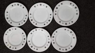 Buy Set Of 6 Pyrex Gaiety Snowflake Design Desert Plates (22cms) • 12£