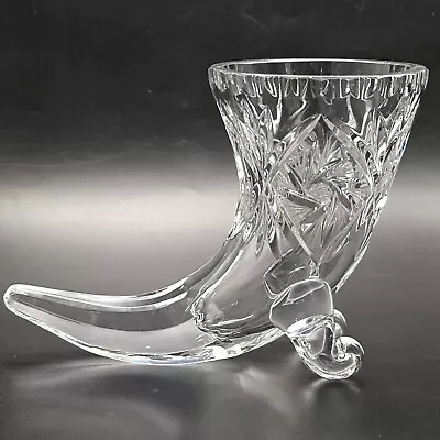 Buy Bohemia Lead Crystal Cornucopia Horn Of Plenty Cut Glass Vase Clear Pinwheel • 13.95£