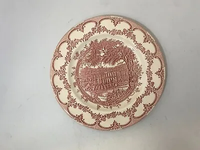Buy English Ironstone Table Ltd Chatsworth House Derbyshire Plate Pink 9.6  #RA • 3.29£