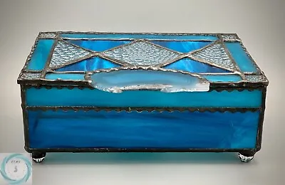 Buy Turquoise Blue Stain Glass Pencil Keepsake Box - Ships Fast!!! • 137.19£