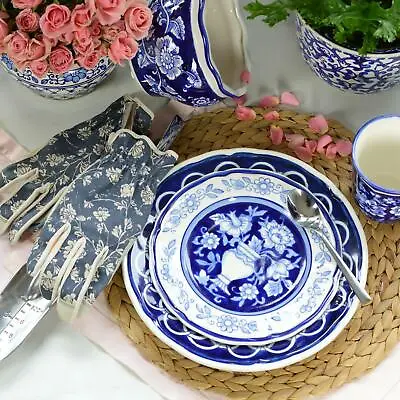Buy Euro Ceramica Blue Garden 16 Piece Dinnerware Set (Service For 4) • 93.59£