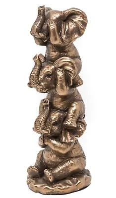Buy SALE Three Wise Elephants Cute Baby Elephant On Shoulders Ornament Bronze Effect • 9.95£
