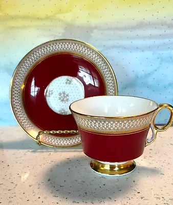 Buy Adderley RED Fine Bone China Cup And Saucer • 23.96£