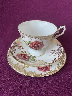 Buy Vintage Paragon Pink  Rose Pattern Trio Tea Cup & Saucer Plate Bone China • 18£