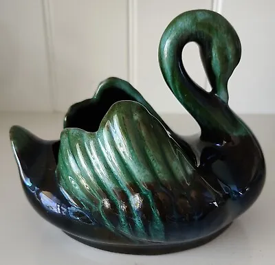 Buy Canada Blue Mountain Pottery BMP Drip Glaze Blue Black Green Swan Dish Vintage • 21.34£