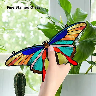 Buy Stained Glass Window Ornament Double Side Colorful Stained Glass Window Deco UK • 11.92£