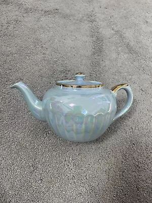 Buy Vintage Sadler Teapot Iridescent Blue With Gold Trim Pearlescent Finish VGC • 39.99£